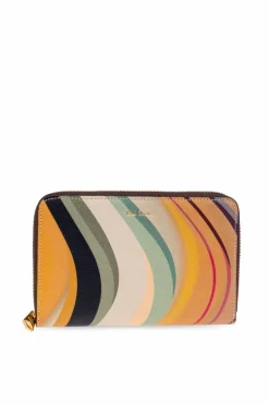 Paul Smith MULTIKOLOR Skórzany portfel z nadrukowanym logo