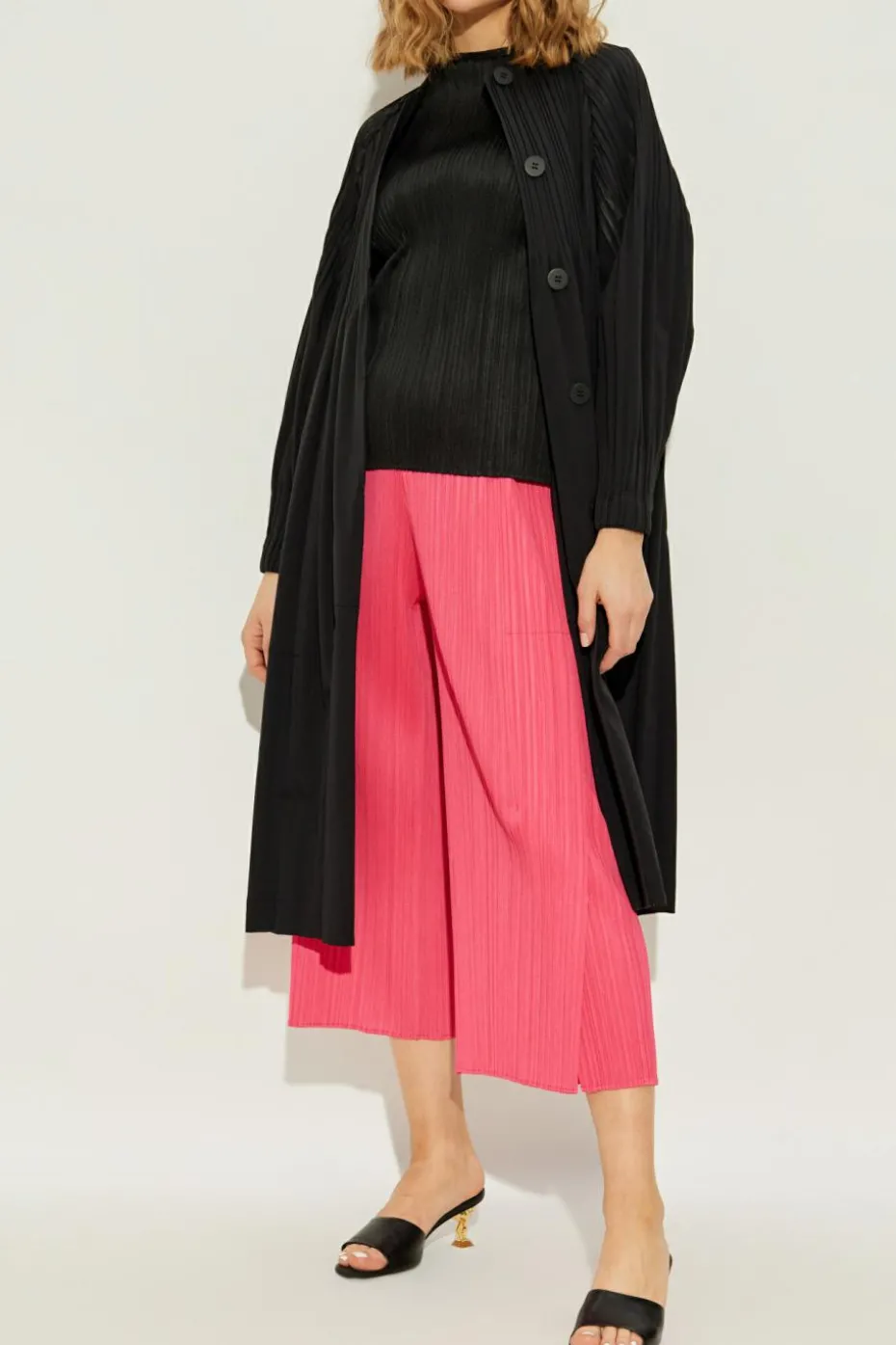Pleats Please Issey Miyake RÓŻOWY Plisowane spodnie