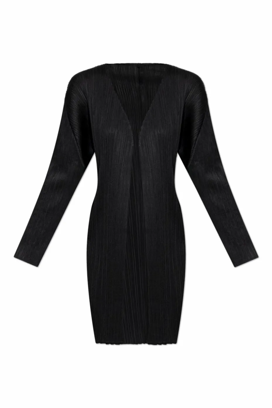 Pleats Please Issey Miyake CZARNY Plisowany kardigan