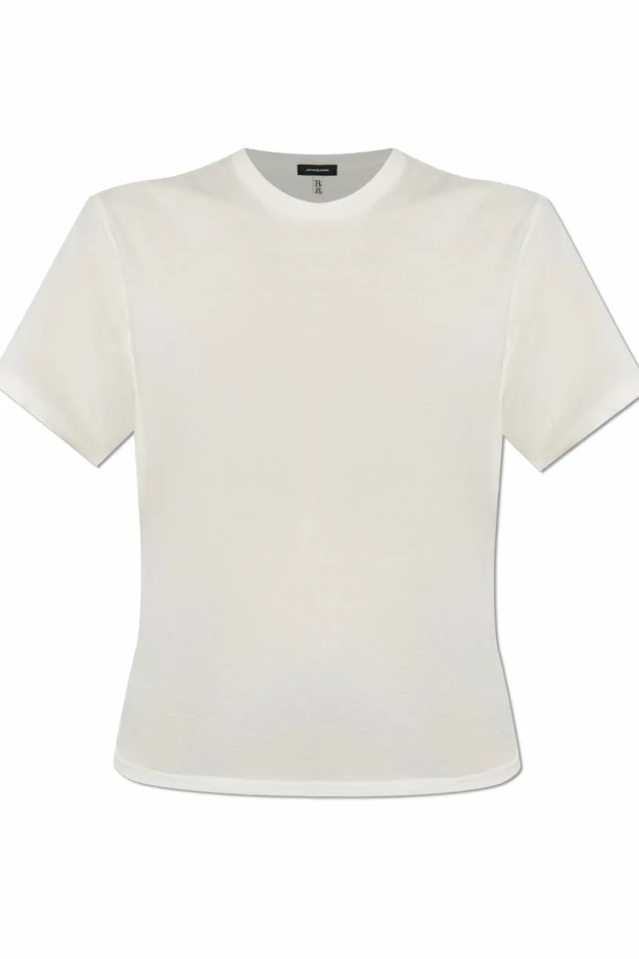 R13 kremowy T-shirt z kaszmirowym wykończeniem