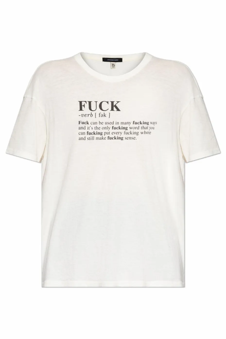 R13 kremowy T-shirt z nadrukiem