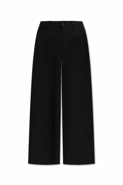 Rag & Bone CZARNY Spodnie z szerokimi nogawkami