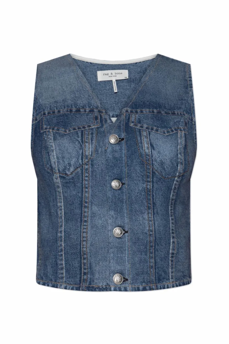 Rag & Bone NIEBIESKI Kamizelka z materiału imitującego jeans