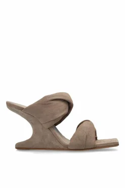 Rick Owens BRĄZOWY Klapki na obcasie `Twisted Cantilever 8`