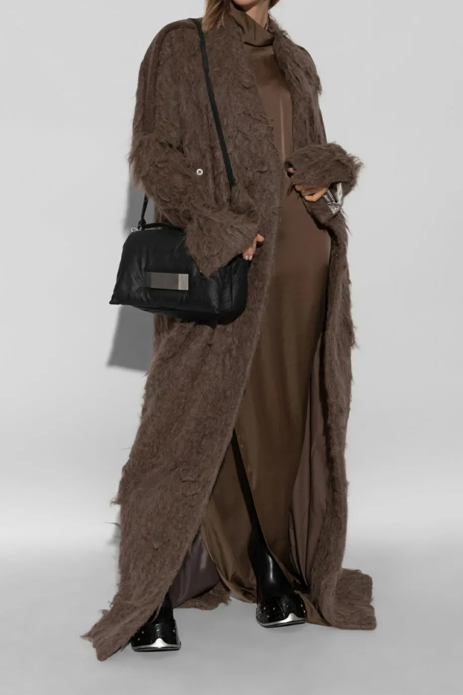 Rick Owens BRĄZOWY Sukienka `Edfu`
