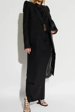 Rick Owens CZARNY Płaszcz `Fogpocket Neune`