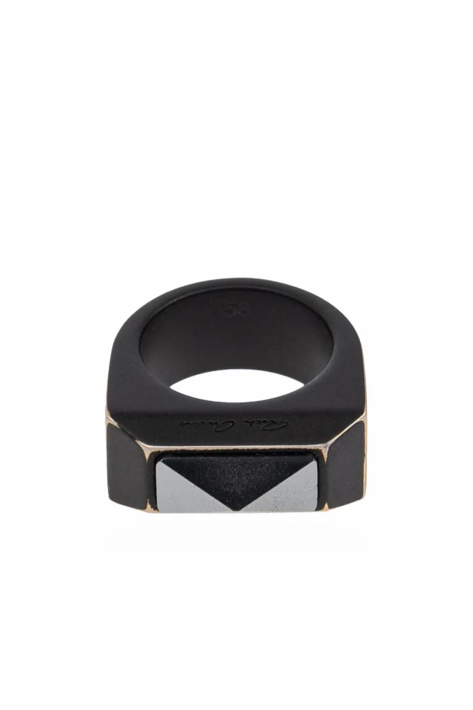 Rick Owens CZARNY Sygnet z efektem `vintage`