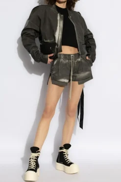 Rick Owens DRKSHDW CZARNY T-shirt `Cropped Small Level T`