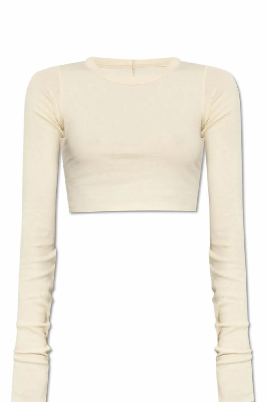 Rick Owens kremowy Top `LS Crop T`