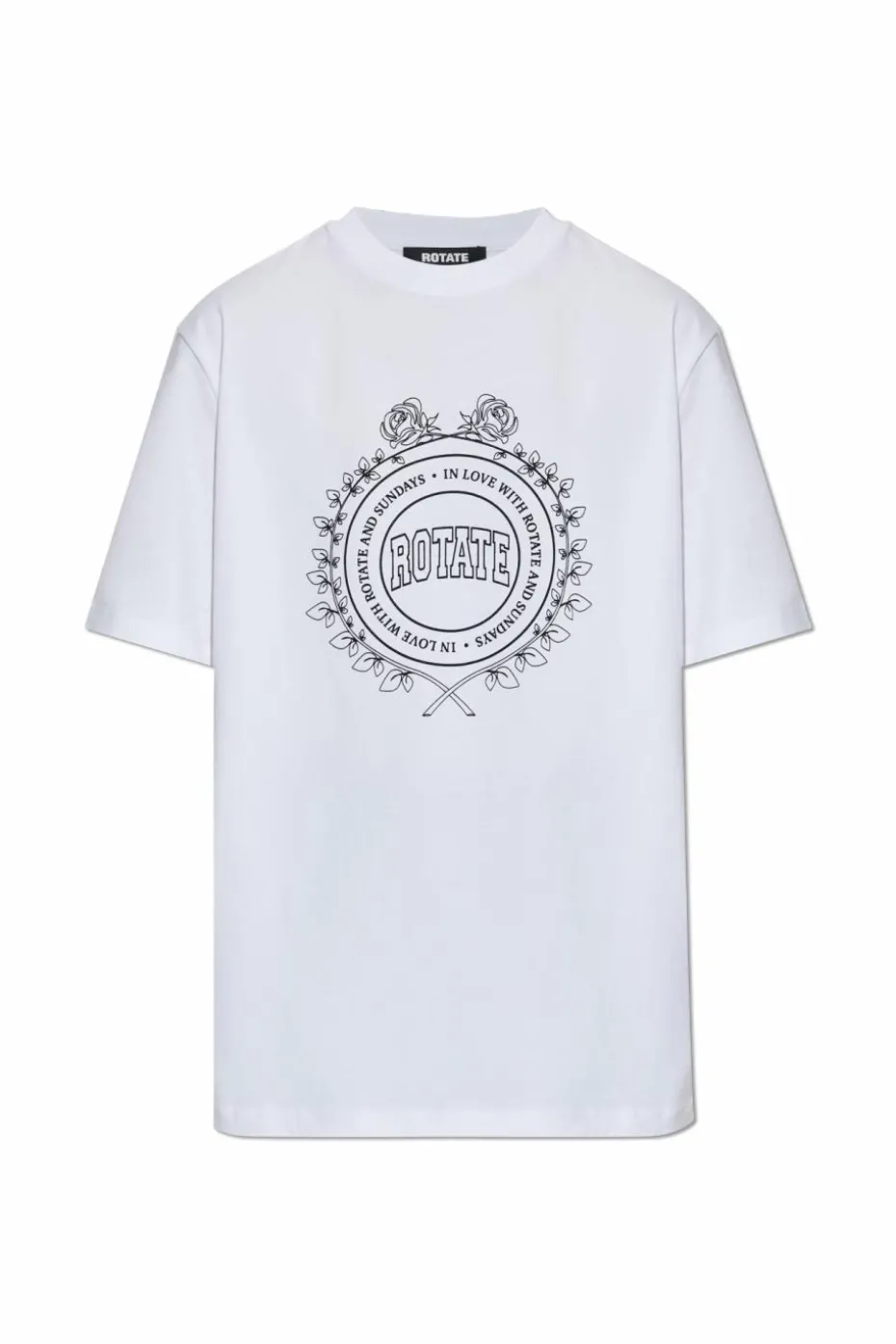 ROTATE BIAŁY T-shirt z logo