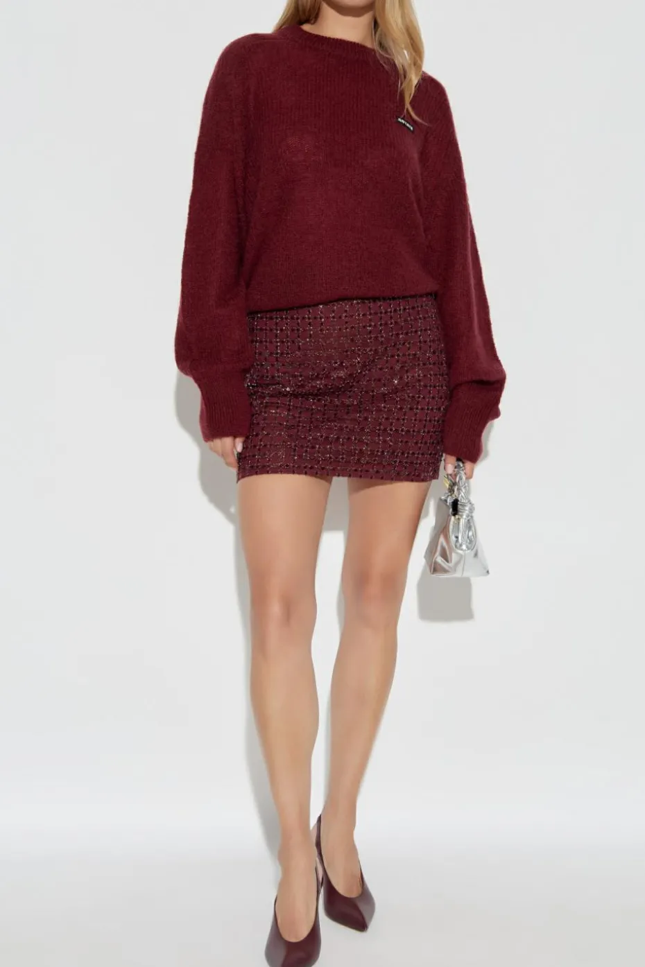 ROTATE BORDO Sweter z logo
