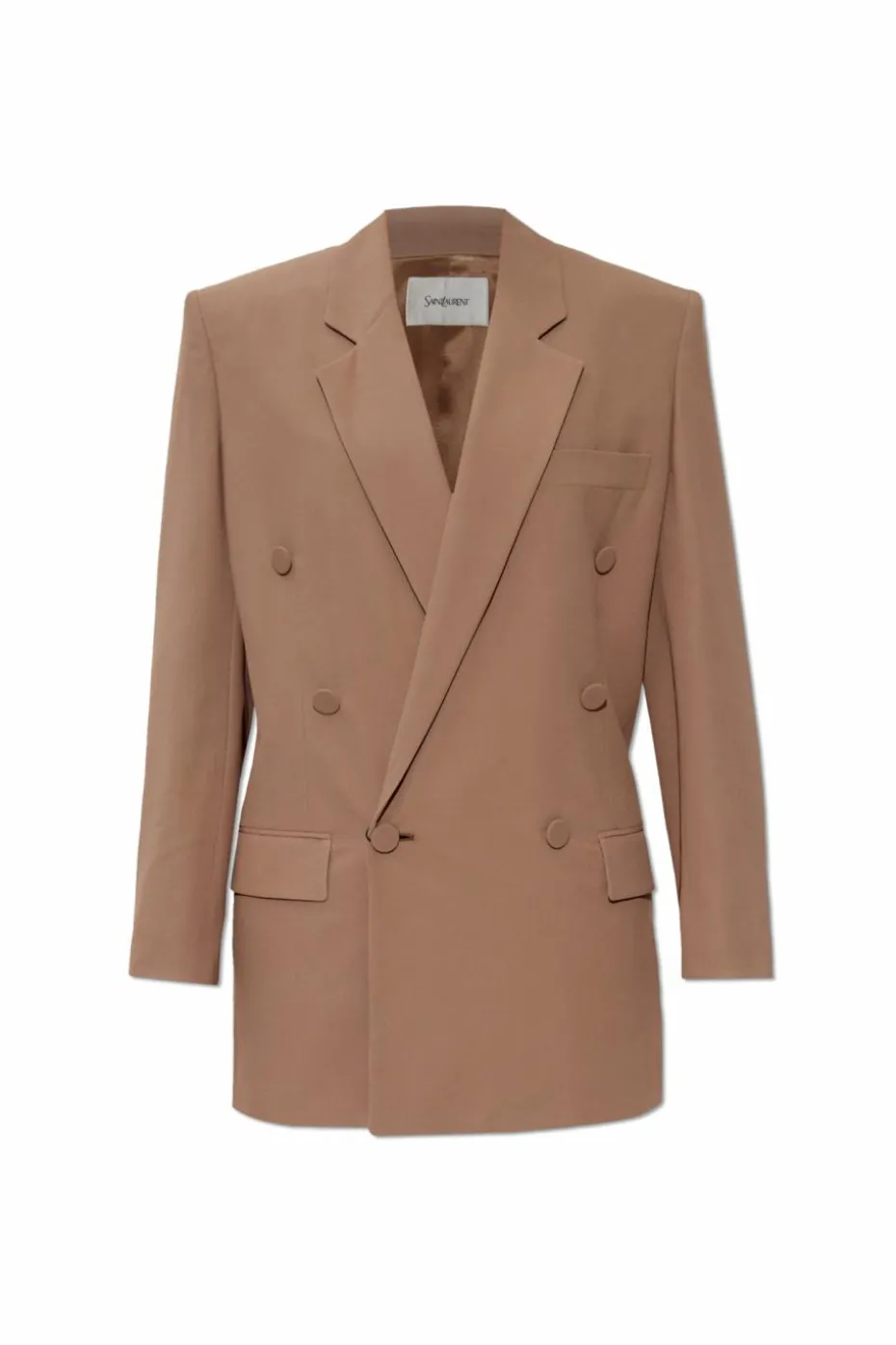 Saint Laurent beżowy Dwurzędowa marynarka