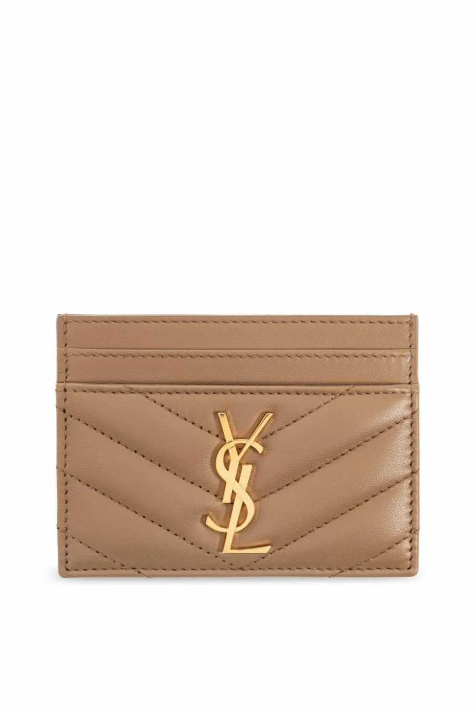 Saint Laurent beżowy Skórzane etui na karty