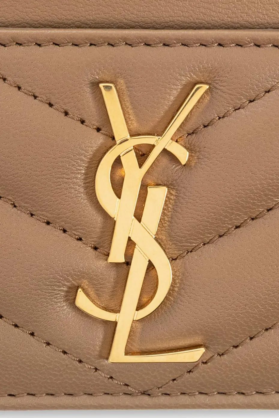 Saint Laurent beżowy Skórzane etui na karty