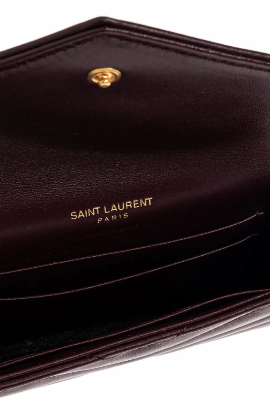 Saint Laurent BORDO Skórzany portfel z logo