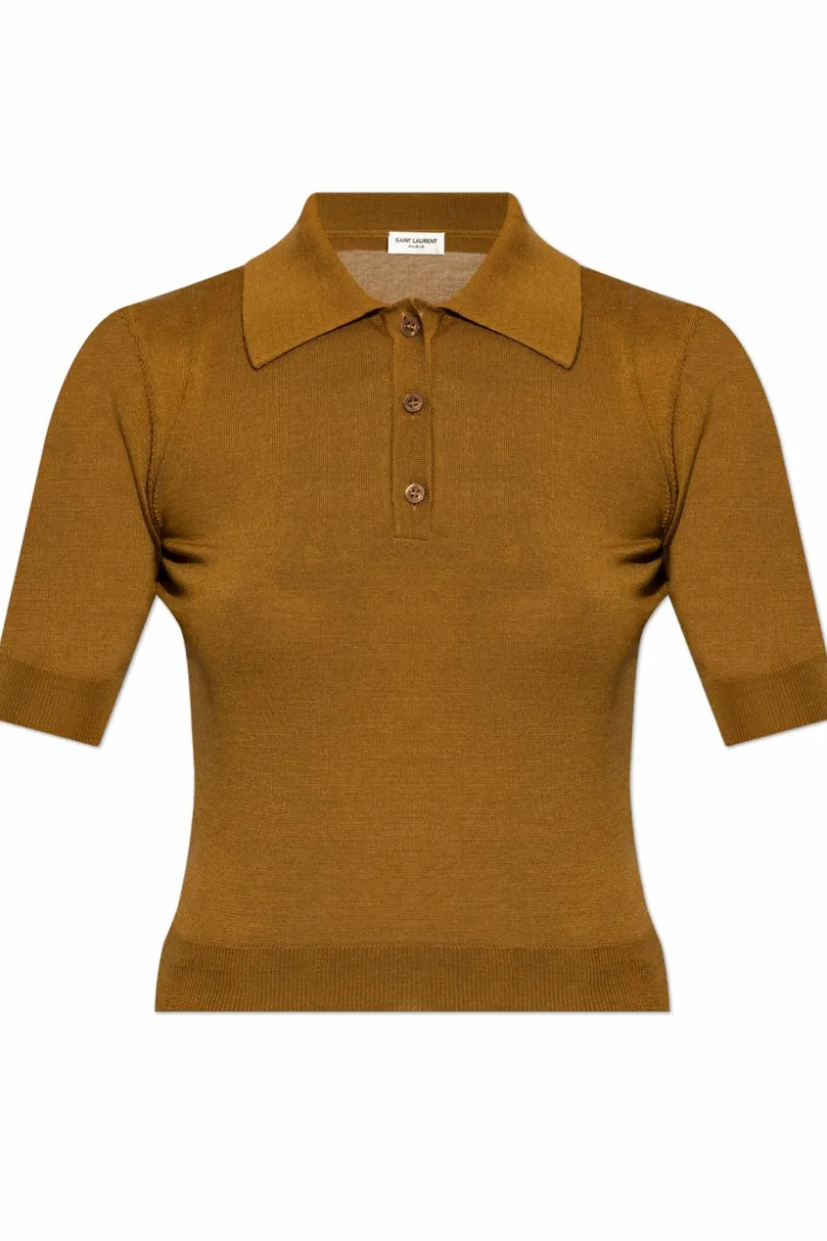 Saint Laurent BRĄZOWY Polo z logo