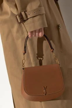 Saint Laurent BRĄZOWY Torba do ręki `Voltaire`