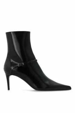 Saint Laurent CZARNY Botki na obcasie ‘Vendome’
