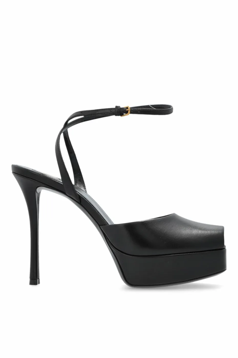 Saint Laurent CZARNY Buty `La Scandale` na platformie