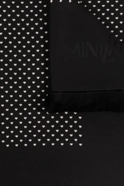Saint Laurent CZARNY Chusta z surowym wykończeniem