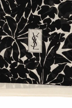 Saint Laurent CZARNY Chusta z logo