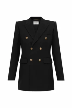 Saint Laurent CZARNY Dwurzędowa marynarka