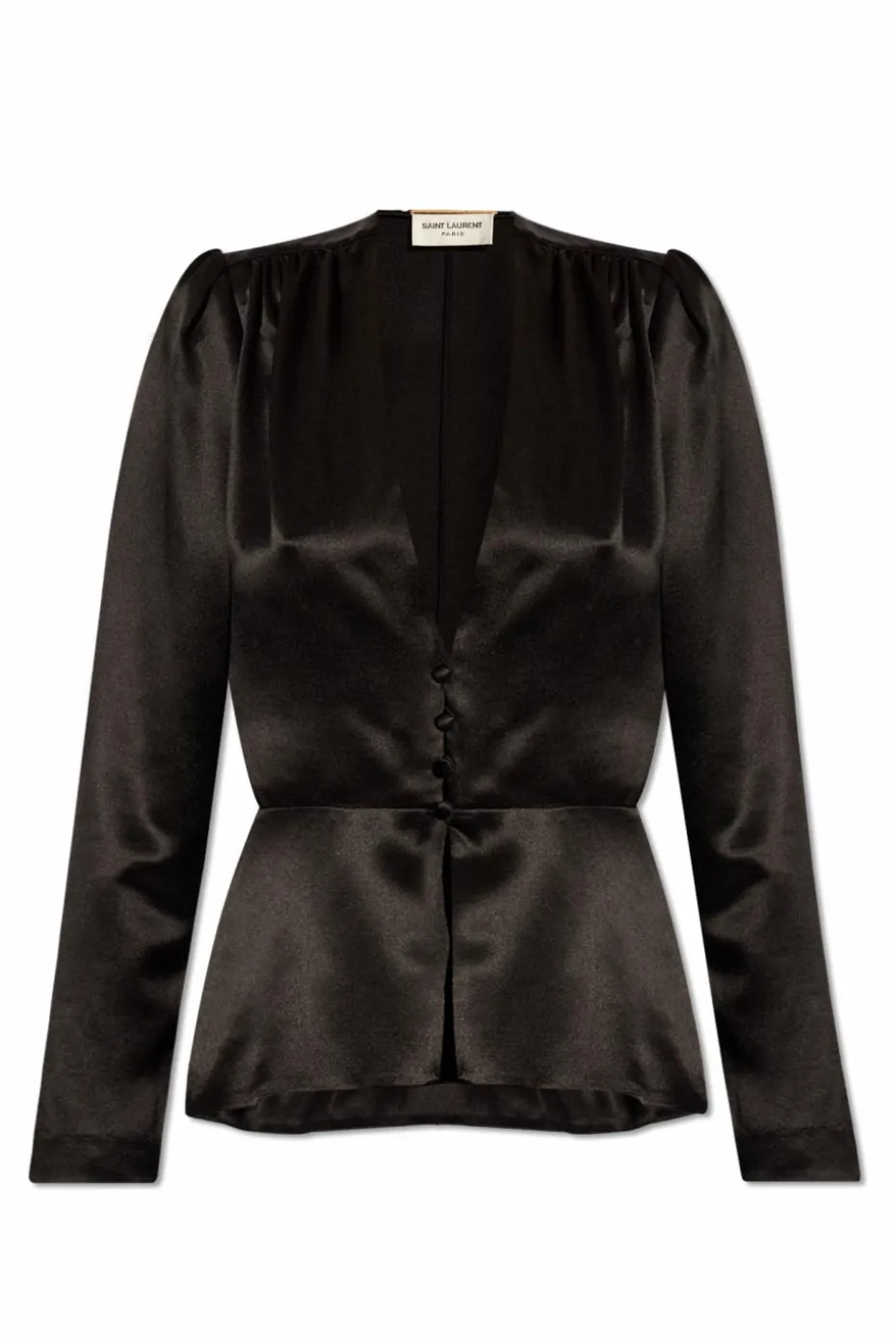 Saint Laurent CZARNY Jedwabny top