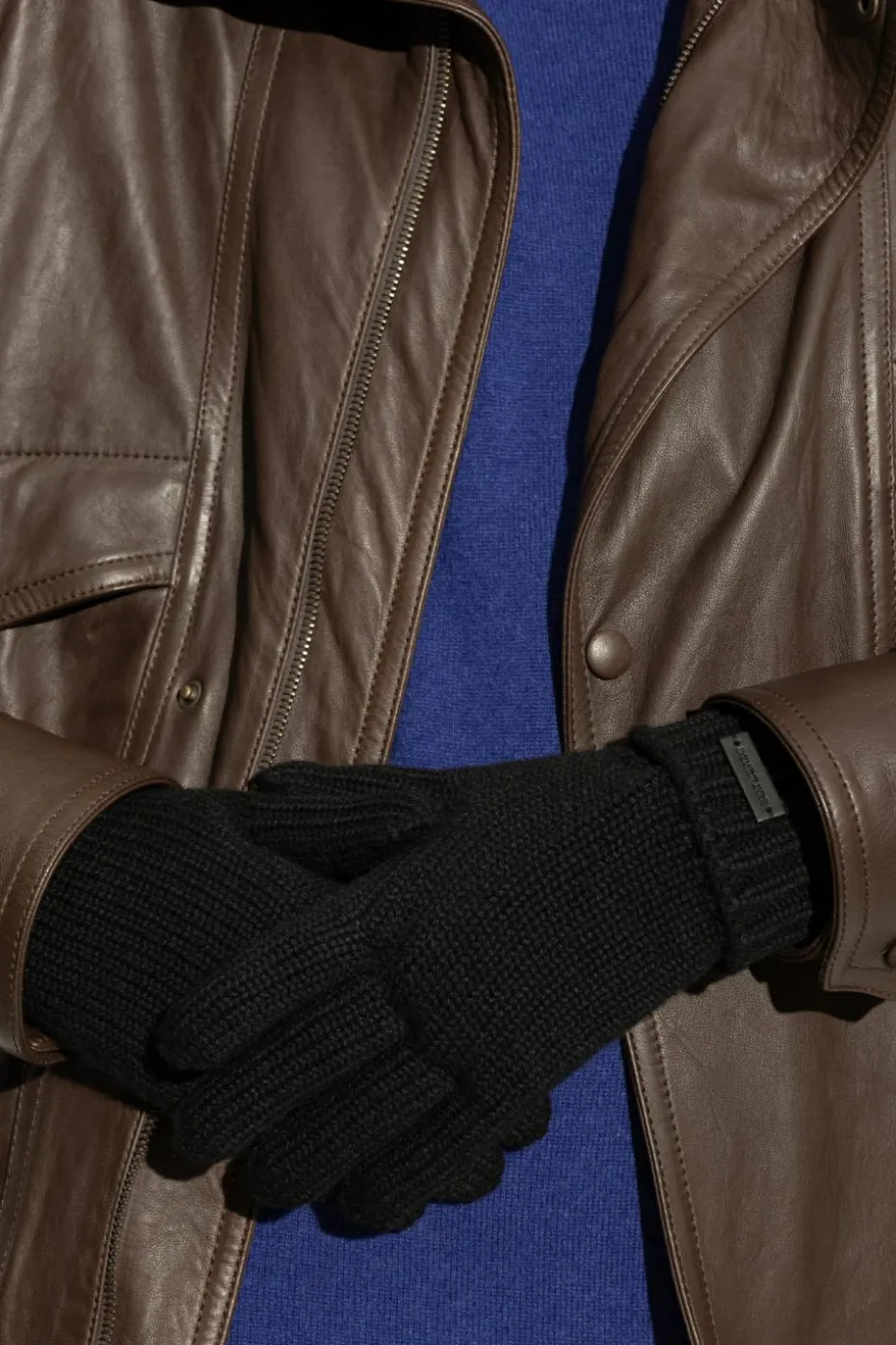 Saint Laurent CZARNY Kaszmirowe rękawice