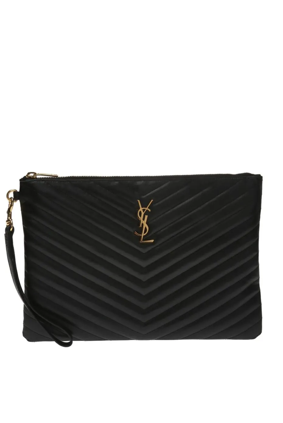 Saint Laurent CZARNY Kopertówka z logo