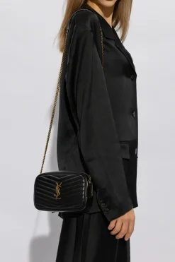 Saint Laurent CZARNY Pikowana torba na ramię ‘Lou Mini’