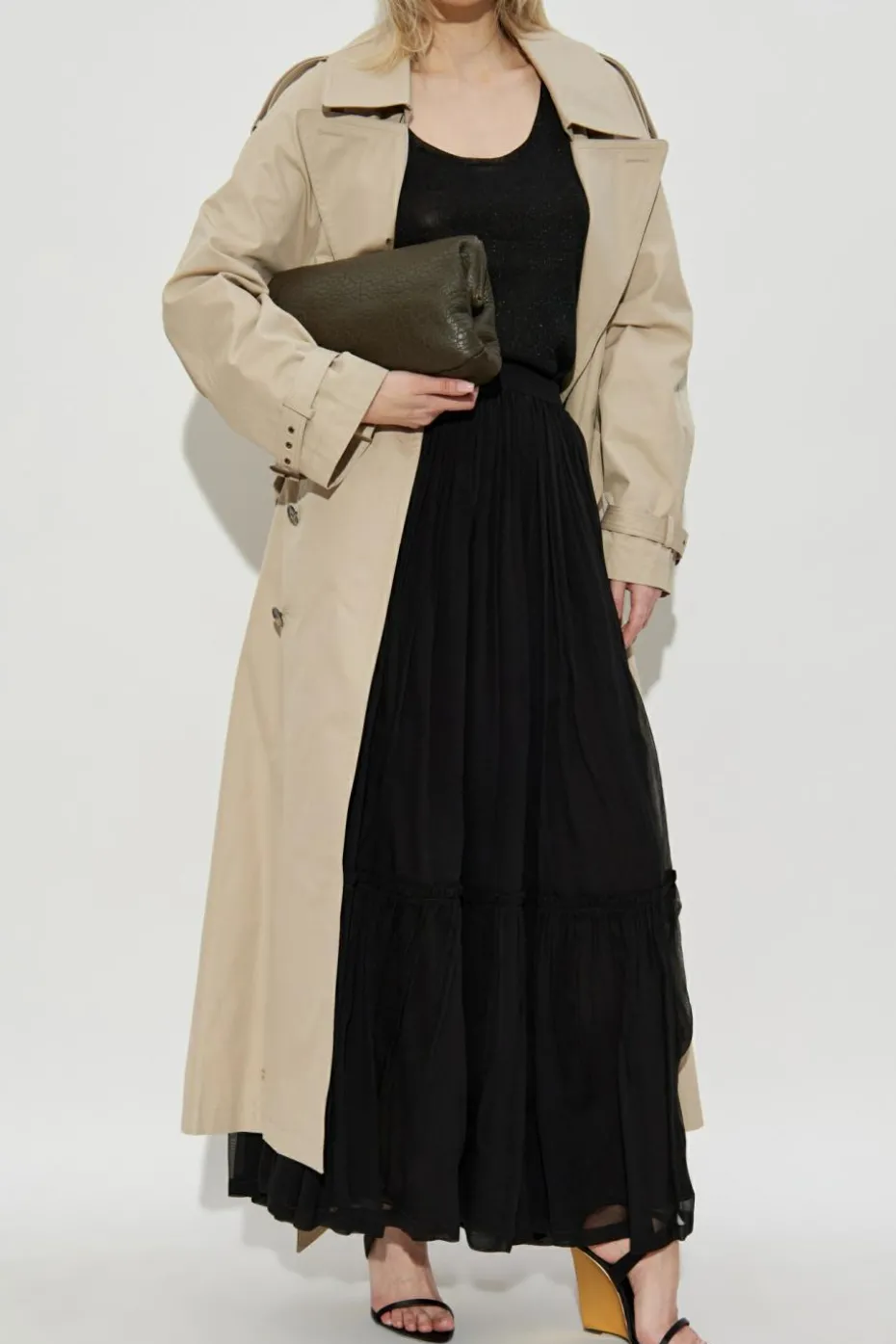 Saint Laurent CZARNY Top z lureksową nicią
