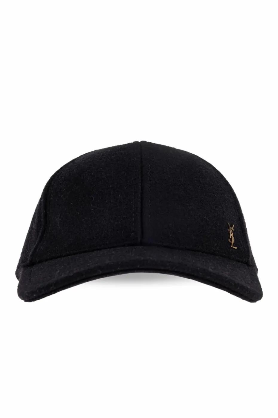 Saint Laurent CZARNY Wełniana czapka z daszkiem