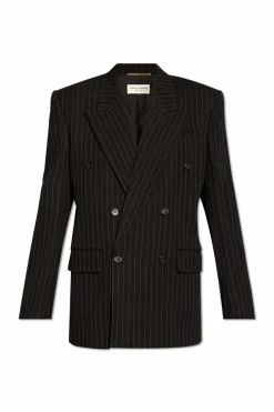 Saint Laurent CZARNY Wełniana marynarka