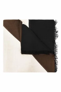 Saint Laurent CZARNY Wzorzysta chusta