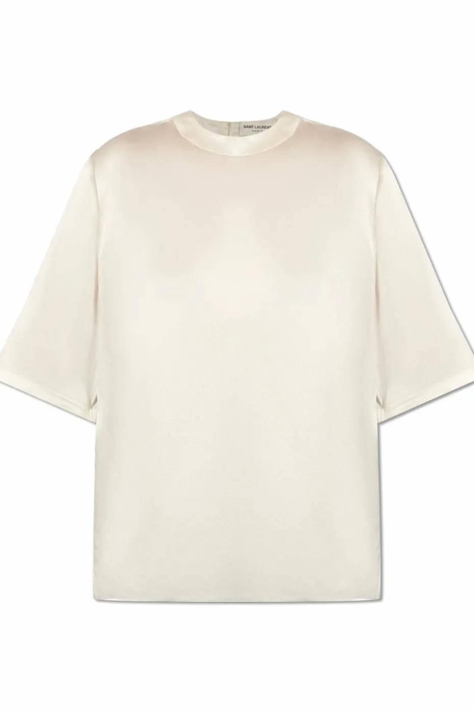 Saint Laurent kremowy Jedwabny t-shirt