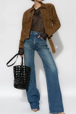 Saint Laurent NIEBIESKI Jeansy z rozszerzanymi nogawkami