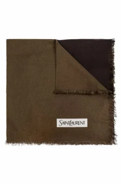 Saint Laurent ZIELONY Chusta z logo