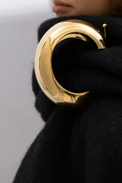 Saint Laurent ZŁOTY Mosiężna broszka