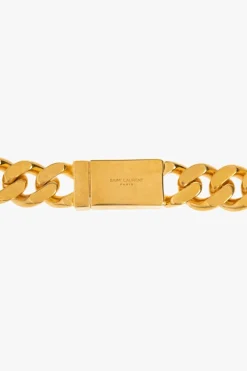 Saint Laurent ZŁOTY Mosiężny naszyjnik