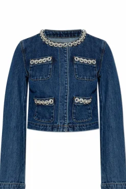 Self-Portrait NIEBIESKI Jeansowa kurtka