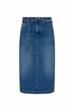 Sportmax GRANATOWY Jeansowa spódnica `Biblios`