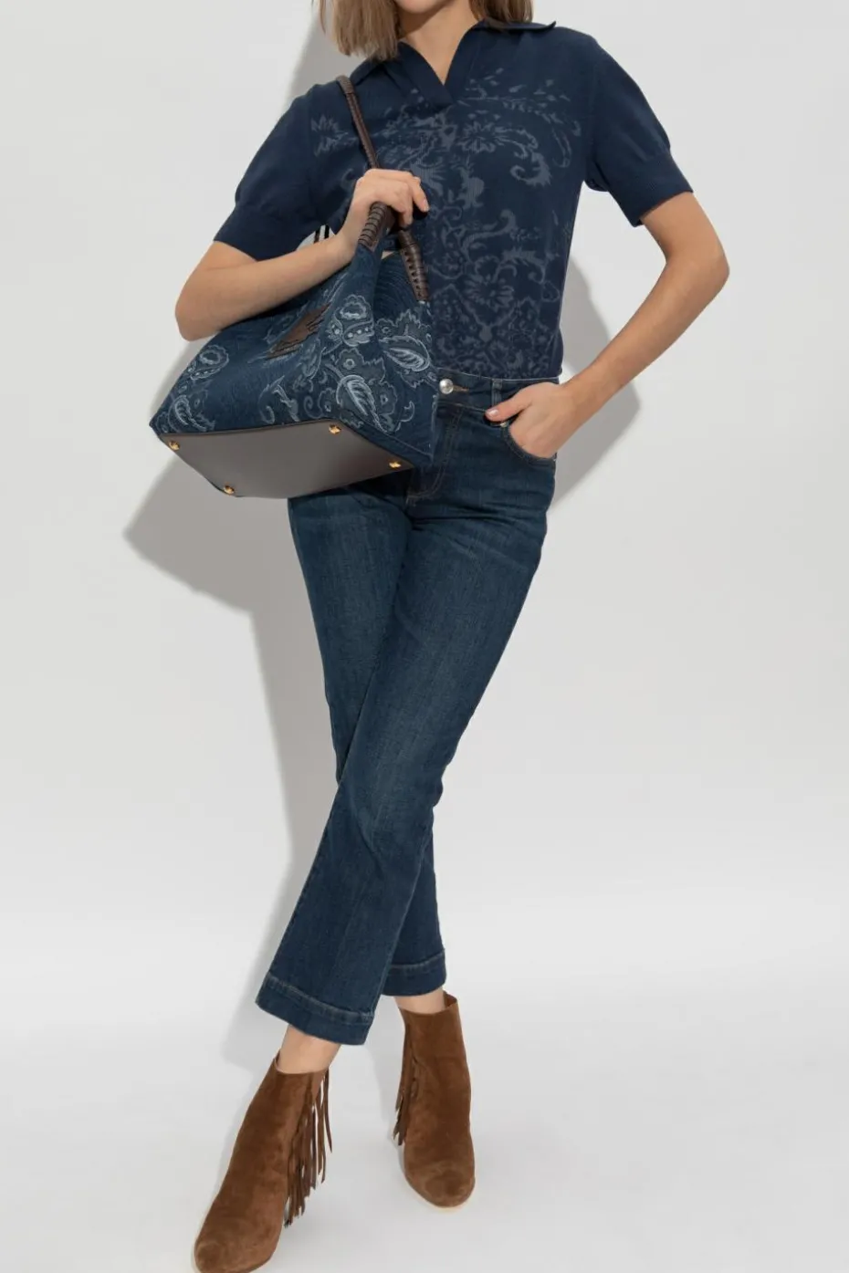 Sportmax GRANATOWY Jeansy `Umbria`