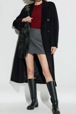 Sportmax SZARY Wełniana spódnica ‘Poggio’