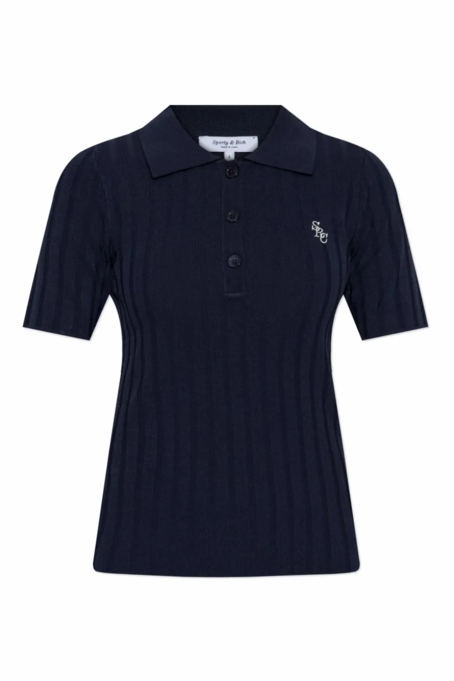 Sporty & Rich GRANATOWY Polo z kolekcji `Riviera`