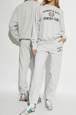 Sporty & Rich SZARY Spodnie dresowe z kolekcji `Wall Street`