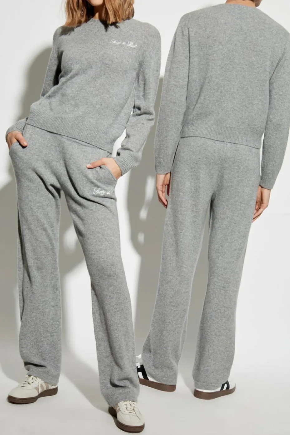 Sporty & Rich SZARY Sweter z kolekcji `Paris Drop`