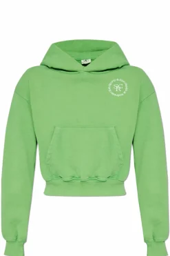 Sporty & Rich ZIELONY Krótka bluza z kapturem