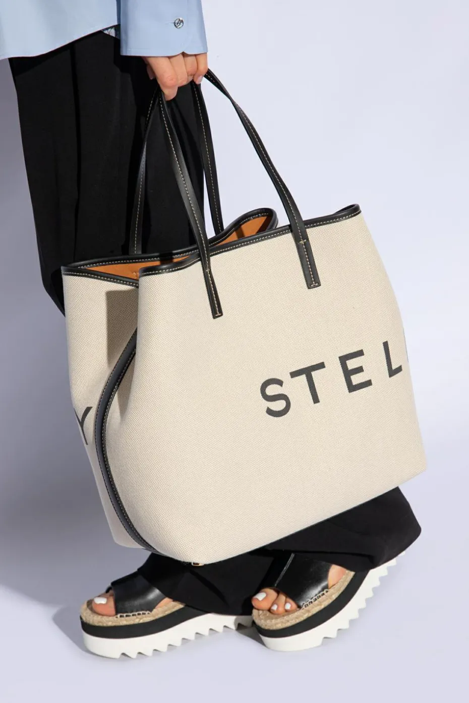 Stella McCartney kremowy Torba typu ‘shopper’ z logo