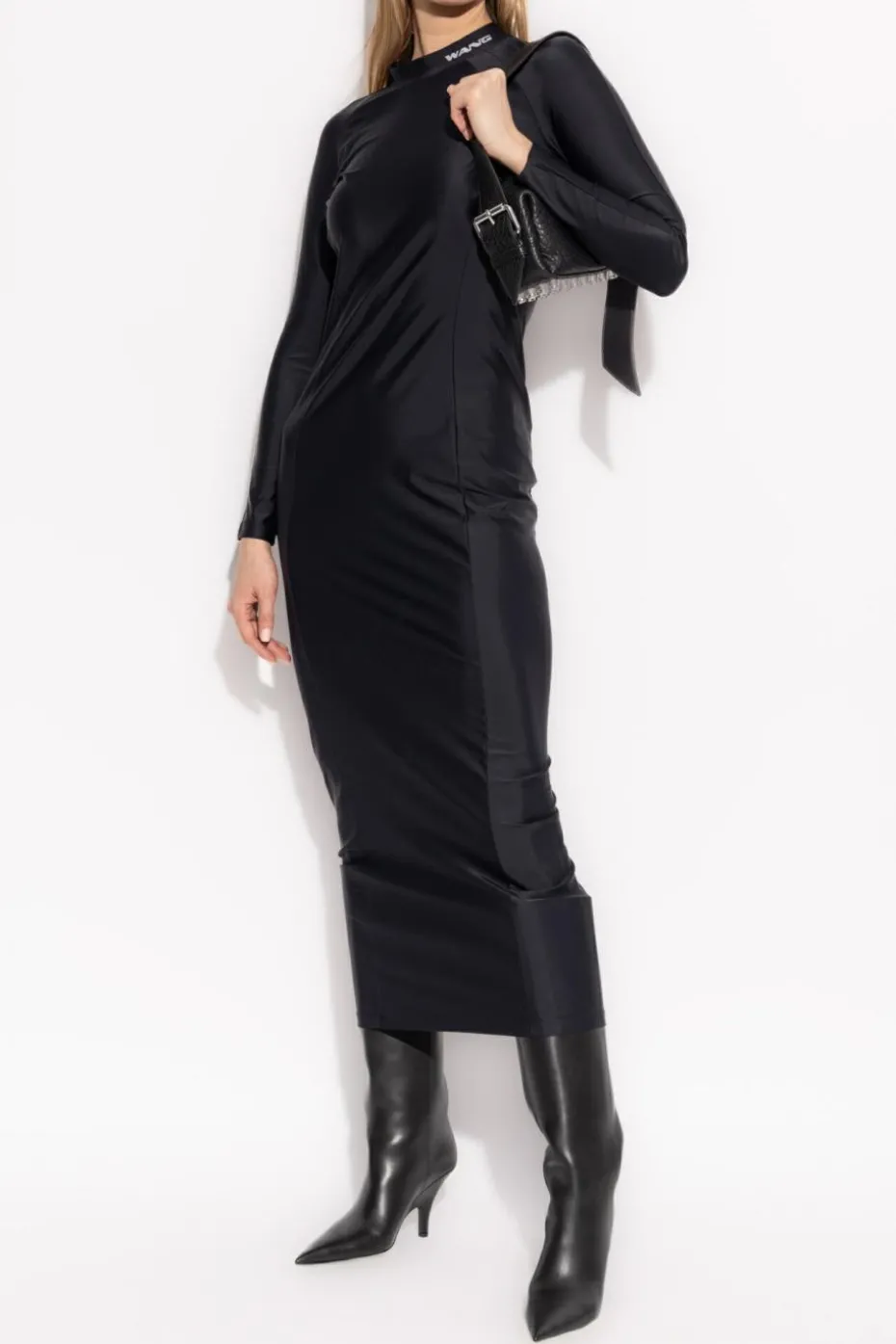 T by Alexander Wang CZARNY Sukienka z logo