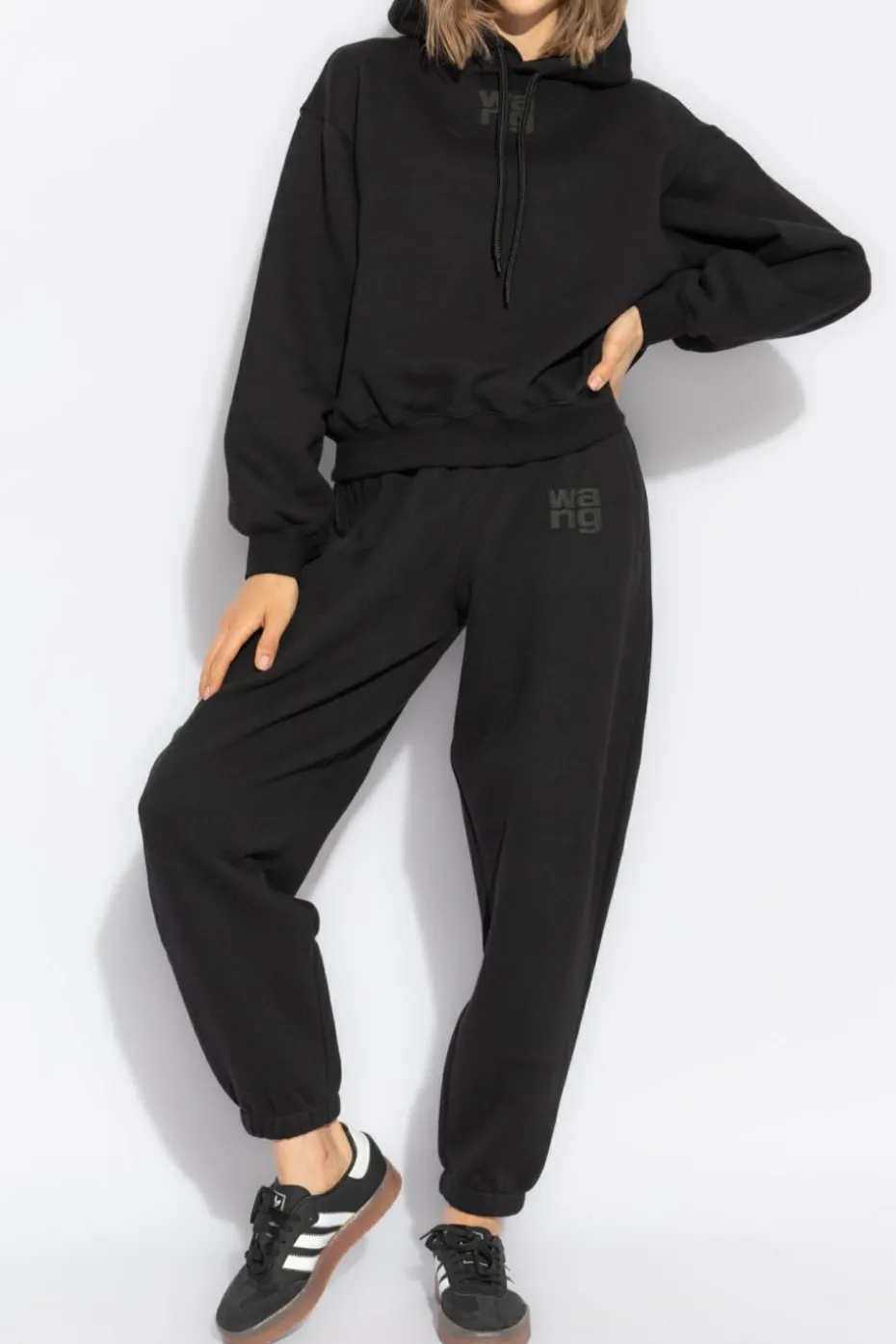 T by Alexander Wang CZARNY Spodnie dresowe